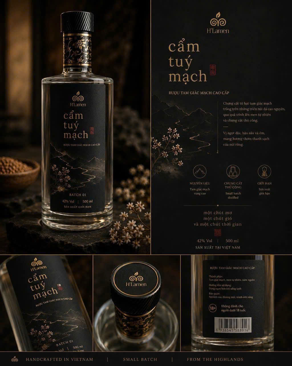 Rượu Tam Giác Mạch Cẩm Túy Mạch Nhãn Đen